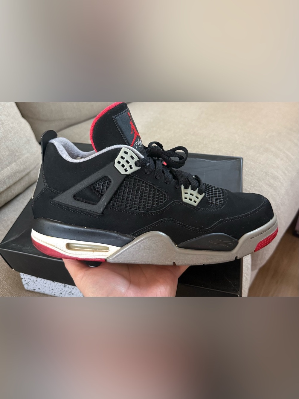 Air Jordan 4 Retro Bred 2012 Size 10.5 OG Box - Picture 5 of 8